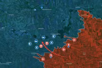 Bản đồ cho thấy hướng tấn công của quân đội Nga. Ảnh: EP.