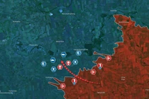 Bản đồ cho thấy hướng tấn công của quân đội Nga. Ảnh: EP.