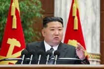 Nhà lãnh đạo Triều Tiên Kim Jong-un phát biểu trong cuộc họp tại Bình Nhưỡng, Triều Tiên, trong bức ảnh được công bố vào ngày 29/12/2024. Ảnh: Reuters.