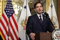 Ngoại trưởng Mỹ Marco Rubio phát biểu trong buổi lễ tuyên thệ vào ngày 21/1 tại Washington, DC. Ảnh: Getty.