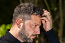 Tổng thống Ukraine Volodymyr Zelensky tham dự buổi họp báo khi Đan Mạch nhận vị trí chủ tịch EU vào ngày 3/7 tại Aarhus, Đan Mạch. Ảnh:: Getty.