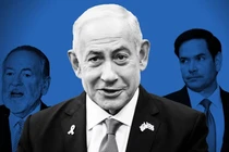 Từ trái sang phải: ông Mike Huckabee, Thủ tướng Israel Benjamin Netanyahu và ông Marco Rubio (Ảnh: FT)