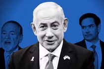 Từ trái sang phải: ông Mike Huckabee, Thủ tướng Israel Benjamin Netanyahu và ông Marco Rubio (Ảnh: FT)