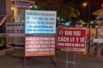 Khu vực cổng Bệnh viện Trẻ em Hải Phòng những ngày phong tỏa, cách ly y tế. Ảnh: UBND TP. Hải Phòng.
