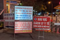 Khu vực cổng Bệnh viện Trẻ em Hải Phòng những ngày phong tỏa, cách ly y tế. Ảnh: UBND TP. Hải Phòng.