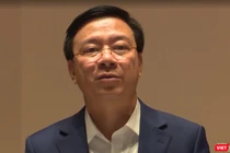 Ông Phạm Xuân Thăng, Bí thư Tỉnh ủy Hải Dương - chỉ đạo chống dịch từ Trung tâm Hội nghị Quốc gia - nơi đang diễn ra Đại hội Đảng XIII. Ảnh: A.L.