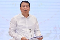 Thứ trưởng Bộ Tài chính Nguyễn Đức Chi tại buổi họp báo Chính phủ vào chiều 29/4 (Ảnh: VGP) 