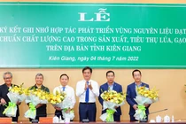 Đại diện LTG, Sở Nông nghiệp và Phát triển Nông thôn Kiên Giang và MB Bank tại buổi lễ ký kết hợp tác