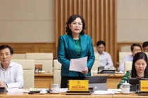 Thống đốc Nguyễn Thị Hồng phát biểu tại phiên thảo luận về kinh tế vĩ mô của Chính phủ hôm 30/7 (Ảnh: VGP)