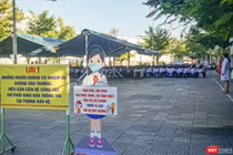 Một trường học trên địa bàn TP Đà Nẵng tuyên truyền phòng chống dịch COVID-19 cho học sinh