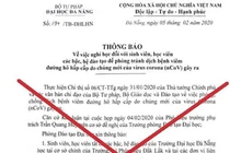 Văn bản giả mạo công văn của ĐH Đà NẴng cho sinh viên nghỉ học đến 16/2