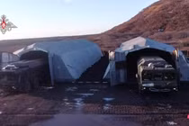 Tổ hợp tên lửa phòng thủ bờ biển Bastion trực chiến trên quần đảo Kuril (Ảnh: Iz.ru)