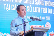 Ông Nguyễn Xuân Bình - Phó Giám đốc Sở Du lịch Đà Nẵng phát biểu tại Hội thảo “Nâng cao năng lực chuyển đổi số và giải pháp chiếu sáng thông minh” diễn ra sáng ngày 11/8