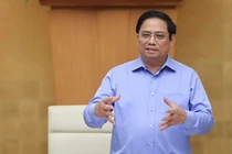 Thủ tướng Phạm Minh Chính phát biểu tại phiên họp Chính phủ thường kỳ tháng 8/2022 diễn ra ngày 6/9 (Ảnh: VGP/Nhật Bắc)