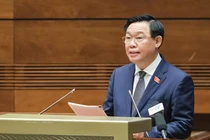 Chủ tịch Quốc hội Vương Đình Huệ phát biểu tại hội nghị (ảnh Lê Bảo/SKDS)