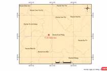 Vị trí xảy ra trận động đất đầu tiên trong chiều ngày 23/8, tại khu vực huyện Kon Plông (tỉnh Kon Tum).