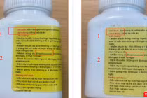 Thuốc Tetracyclin thật (hình bên trái) và giả. (Ảnh Cục quản lý Dược)