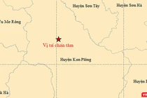Vị trí tâm chấn của trận động đất xảy ra vào hồi14h33’50” (giờ Hà Nội) ngày 11/9 tại khu vực huyện Kon Plông, tỉnh Kon Tum (ảnh igp-vast.vn)