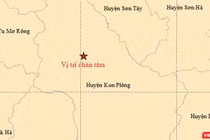 Vị trí tâm chấn của trận động đất xảy ra vào hồi14h33’50” (giờ Hà Nội) ngày 11/9 tại khu vực huyện Kon Plông, tỉnh Kon Tum (ảnh igp-vast.vn)