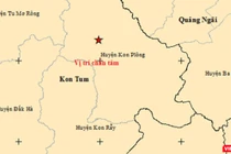 Vị trí xảy ra trận động đất thứ 12 trên địa bàn huyện Kon Plông (tỉnh Kon Tum).