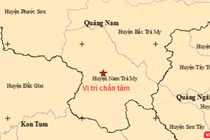 Vị trí xảy ra vụ động đất có độ lớn 3,0 độ richter, trên địa bàn huyện Nam Trà My, tỉnh Quảng Nam