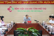 Thủ tướng Phạm Minh Chính tại buổi làm việc với Bệnh viện Sản Nhi Phú Thọ (ảnh Nhật Bắc/VGP)