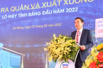 Ông Lê Trung Chinh – Chủ tịch UBND TP Đà Nẵng phát biểu tại lễ ra quân đầu năm mới 2022 diễn ra sáng ngày 7/2 tại Khu Công nghệ thông tin tập trung Đà Nẵng