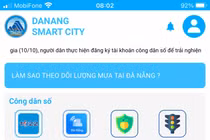 Ứng dụng Danang Smart City vừa được tích hợp tính năng “Theo dõi lượng mưa” bên trong ứng dụng "Phòng chống thiên tai"