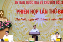 Thủ tướng Phạm Minh Chính chủ trì phiên họp thứ III của Ủy ban Quốc gia về chuyển đổi số - Ảnh: VGP/Nhật Bắc