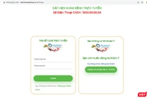 Giao diện đăng ký khám bệnh trực tuyến tại Bệnh viện Bãi Cháy (Quảng Ninh)