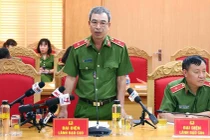 Thiếu tướng Nguyễn Văn Thành, Phó Cục trưởng C03 thông tin tại họp báo (Ảnh: Bộ Công an)