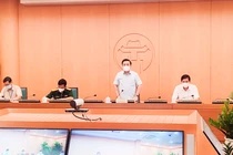 UBND TP. Hà Nội họp trực tuyến với các quận, huyện về công tác phòng, chống dịch COVID-19 (Ảnh - Phú Khánh) 