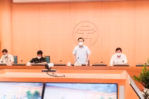 UBND TP. Hà Nội họp trực tuyến với các quận, huyện về công tác phòng, chống dịch COVID-19 (Ảnh - Phú Khánh) 