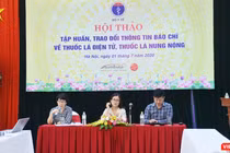 Hội thảo tập huấn, trao đổi thông tin báo chí về thuốc lá điện tử, thuốc lá nung nóng (Ảnh: Minh Thúy) 