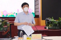 Bộ trưởng Bộ Y tế Nguyễn Thanh Long phát biểu tại cuộc họp (Ảnh - Thái Bình) 