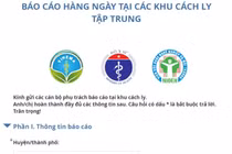 Phiếu báo cáo hàng ngày tại các khu cách ly tập trung (Ảnh - BYT) 