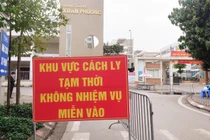 Khu vực cách ly ở Trường Tiểu học Xuân Phương (Ảnh - Minh Thuý) 