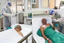 Bà A. (bên trái) và ông H. (bên phải) mắc COVID-19 nặng đều được điều trị tại Khoa Cấp cứu, Bệnh viện Bệnh Nhiệt đới Trung ương (Ảnh - MT) 