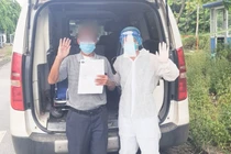 Bệnh nhân Đ. khoẻ mạnh trong ngày được xuất viện (Ảnh - Đặng Thanh) 