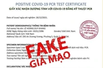 Ảnh chụp giấy xét nghiệm giả mạo 