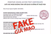 Ảnh chụp giấy xét nghiệm giả mạo 