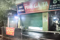Quán phở Gà ta ở 84 Tô Hiến Thành đang phong toả vì có ca mắc COVID-19 (Ảnh - Minh Thuý) 