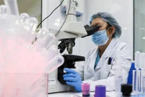 Nhân viên y tế làm việc trong phòng nghiên cứu (Ảnh: TASS) 