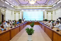 Toàn cảnh cuộc họp Ban chỉ đạo phòng, chống dịch bệnh COVID-19 TP.HCM sáng nay 12/4 (Ảnh: Huyền Mai) 