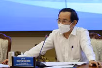 Bí thư Thành uỷ TPHCM Nguyễn Văn Nên chủ trì cuộc họp về COVID-19 cùng với Chính phủ - Ảnh TTBC