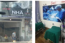 Bên dưới là quán cà phê, bên trên là cơ sở thẩm mỹ “chui” (Ảnh: SYT) 