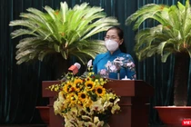 Chủ tịch HĐND TP.HCM Nguyễn Thị Lệ phát biểu khai mạc kỳ họp thứ 3 HĐND TP.HCM khoá X sáng ngày 18/10