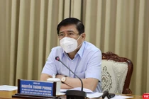Ông Nguyễn Thành Phong - Chủ tịch UBND TP.HCM tại cuộc họp Ban Chỉ đạo phòng, chống dịch COVID-19 sáng 14/6 - Ảnh: TTBC