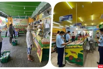 Chuỗi cửa hàng Bách Hoá Xanh đã vướng phải cơn phẫn nộ của cộng đồng người dân vì tăng giá thực phẩm mùa dịch - Ảnh Hoà Bình ghép