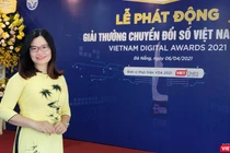 TS Nguyễn Quang Như Quỳnh - Giảng viên Khoa Khoa học Công nghệ tiên tiến - Trường Đại học Bách Khoa - Đại học Đà Nẵng tại cuộc họp báo phát động Giải thưởng chuyển đổi số Việt Nam 2021 (Ảnh: Hoà Bình) 